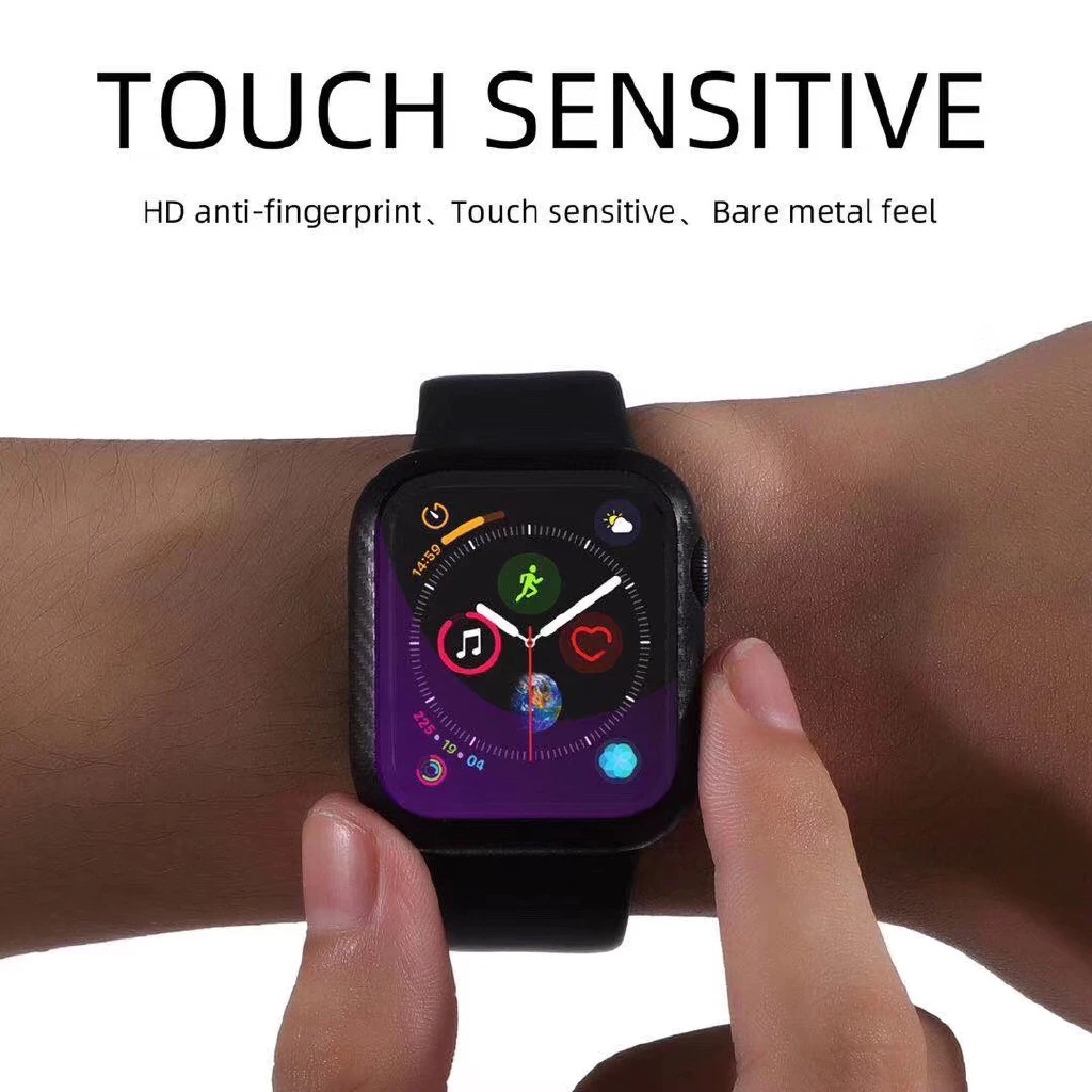 Ohišje Za Apple Watch 40 mm 44 Ogljikovih vlaken odbijača steklo+screen protector kritje za iwatch 38 mm 42mm serije 5 4 3 2 Primera Okvir