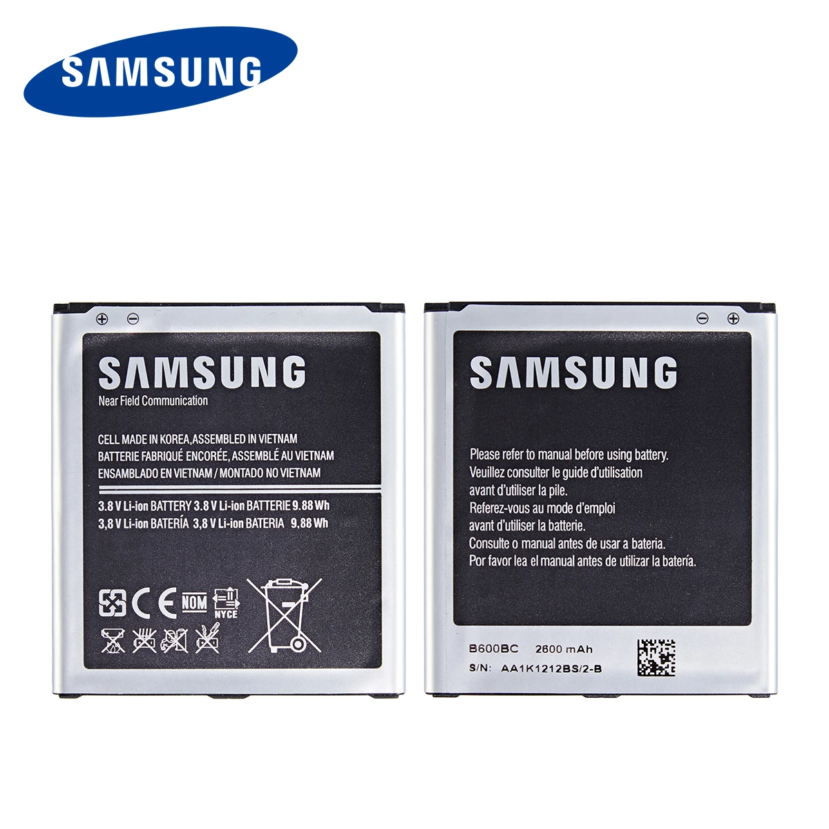 Originalni SAMSUNG B600BC B600BE B600BK B600BU 2600mAh baterija Za Samsung GALAXY S4 I9500 I9502 i9295 GT-I9505 I9508 I959 i337 NFC