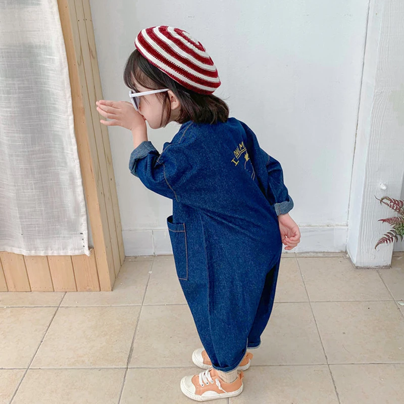 Otroci Oblačila Jumpsuit 2020 Jeseni Novi Fantje Dekleta Priložnostne Pismo Orodje Denim Baby Otroci Oblačila Japanes & Korejski