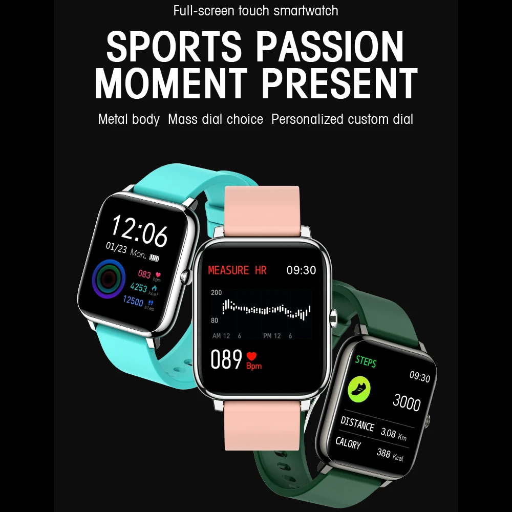 P22 Pametno Gledati Moški Ženske Šport Ura Fitnes Tracker Srčni utrip Spanja Monitor Nepremočljiva Smartwatch Za Android iOS Telefon VS P8
