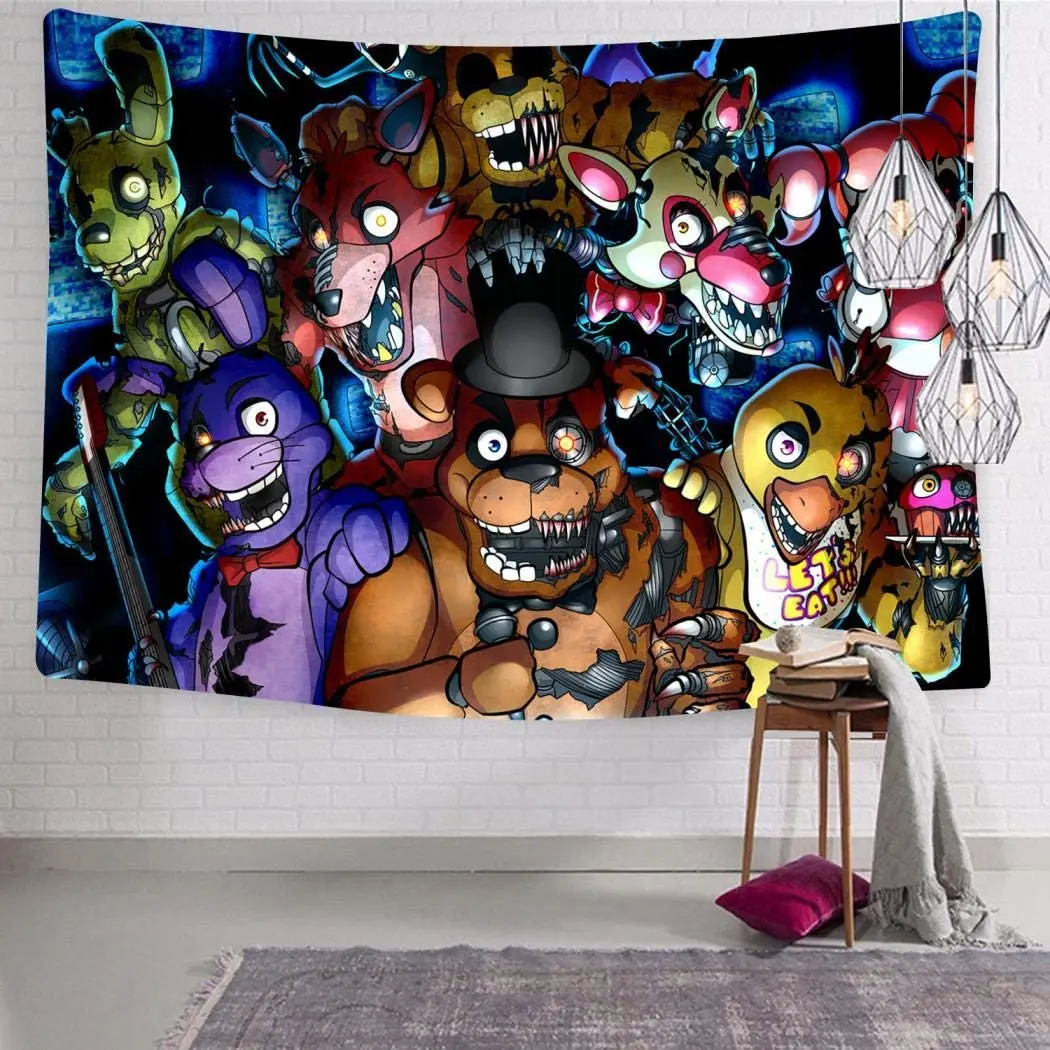 Pet Noči na Freddy ' s Steni Visi Tapiserije 3D Tiskanje Odejo Wall Art