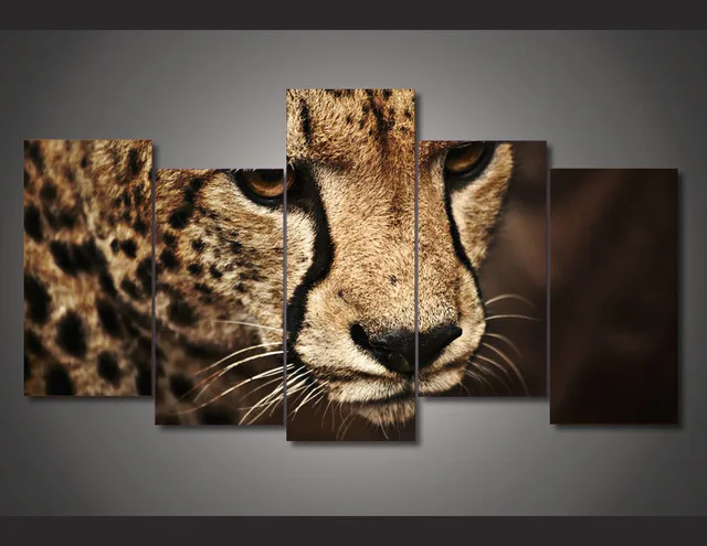 Platno slikarstvo nove 5 kos Živali Gepard slika, Slikarstvo wall art soba dekor natisni plakat sliko platno Brezplačna dostava\C-967