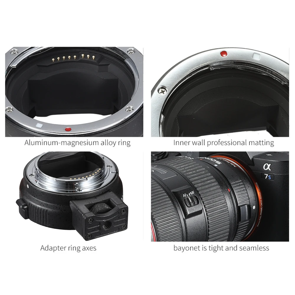 Samodejno Ostrenje EF-NEX Objektiv Nastavek za Sony, Canon EF, EF-S objektiv E-mount NEX A7 A7R A7s NEX-7 NEX-6 5 Kamero Full Frame