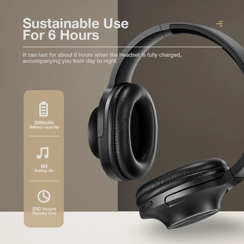 SANLEPUS Bluetooth Brezžične Slušalke Prenosne Stereo Slušalke z Mikrofonom Za Glasbo, Slušalke Za iPhone, Samsung Xiaomi