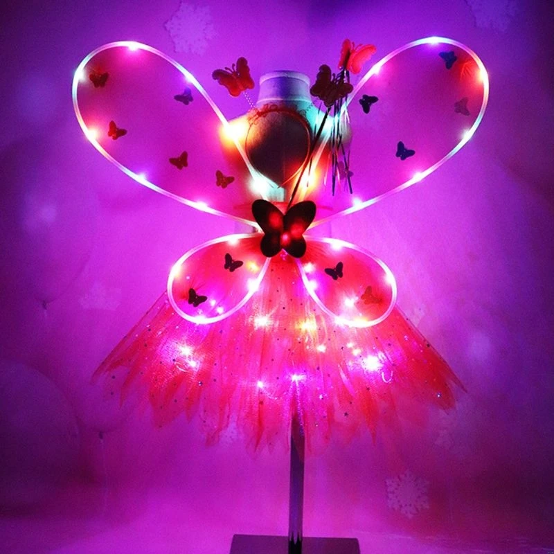 Srčkan Otrok Kostume Uspešnosti Rekviziti Gradient Barve Butterfly Princess Angel Krila Pravljice Držijo Otroci Obleko Gor Igra Igrače
