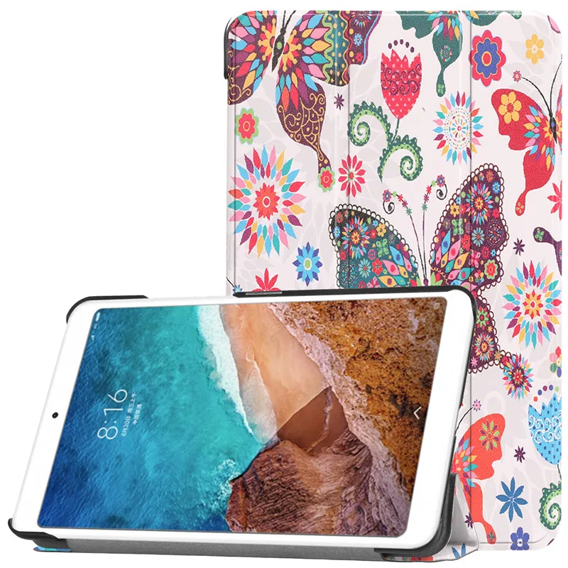 Tri-krat Slim PU Usnjena torbica Za Xiaomi Mi Pad 4 MiPad4 8 inch Naslikal Smart stojalo za xiaomi Mi Pad4 Mipad 4 8.0