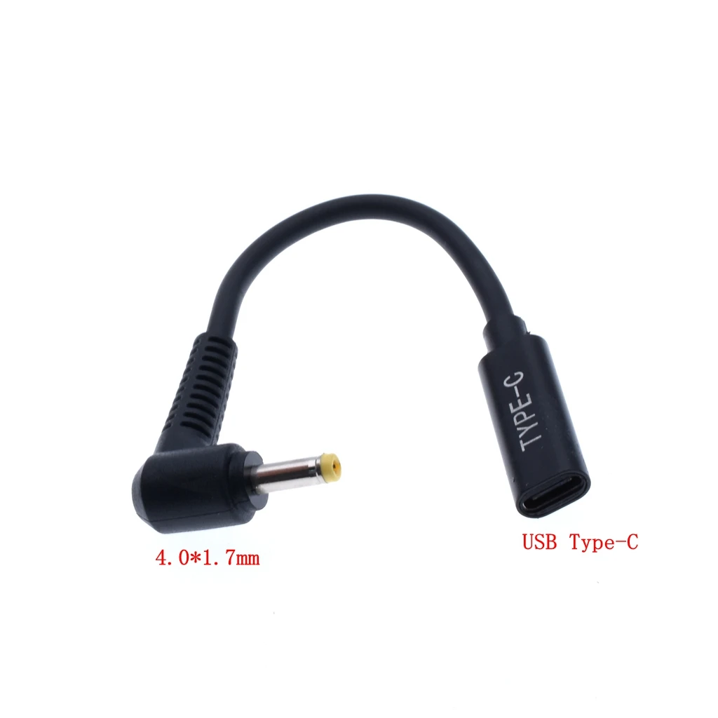 USB 3.1 Vrste C, USB-C, DC 19V 4.0*1,7 mm Adapter PD Emulator Povod za 90 Stopinj pod Kotom Polnjenje Kabel