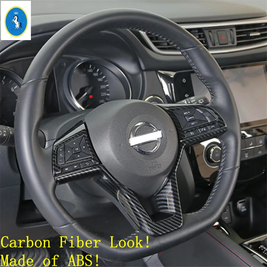Yimaautotrims Auto Accessory Volan Gumb Okvir Zajema Komplet Primerni Za Nissan Altima / Teana 2019 2020 ABS Ogljikovih Vlaken Videz