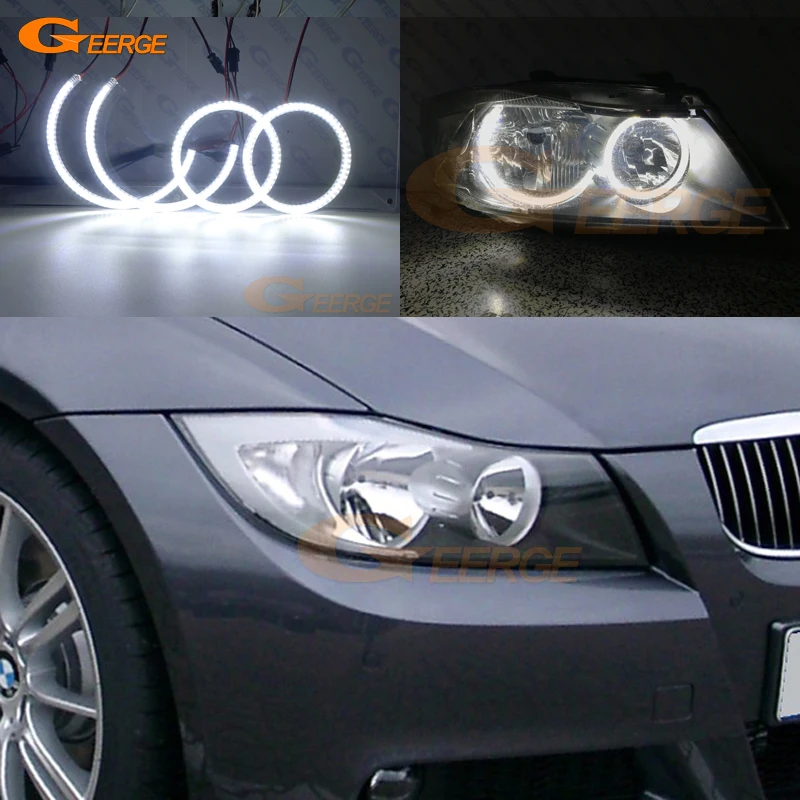 Za BMW Serije 3 E90 E91 salon touring 2005-2008 pred LCI Ultra svetla SMD LED Angel Eyes halo obroči za vgradnjo Dnevno Svetlobo Avto styling