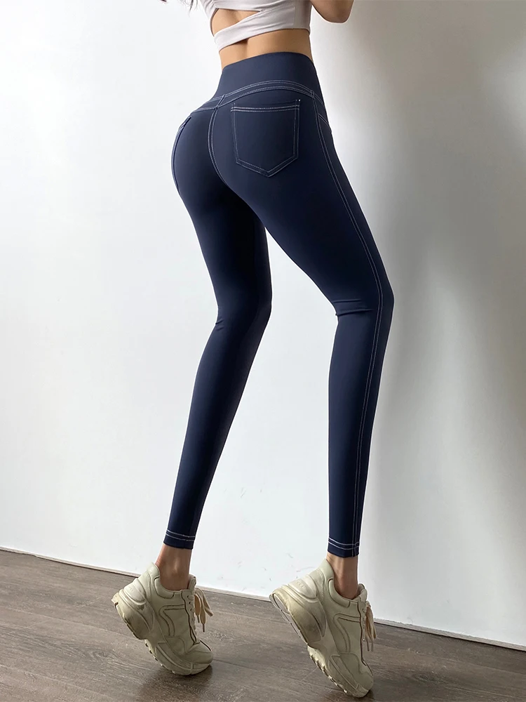 Ženske Dokolenke Sport Visoko Pasu Joga Legging Telovadnici Push Up Teče Flex Plen Sweatpants Fitnes Hlače