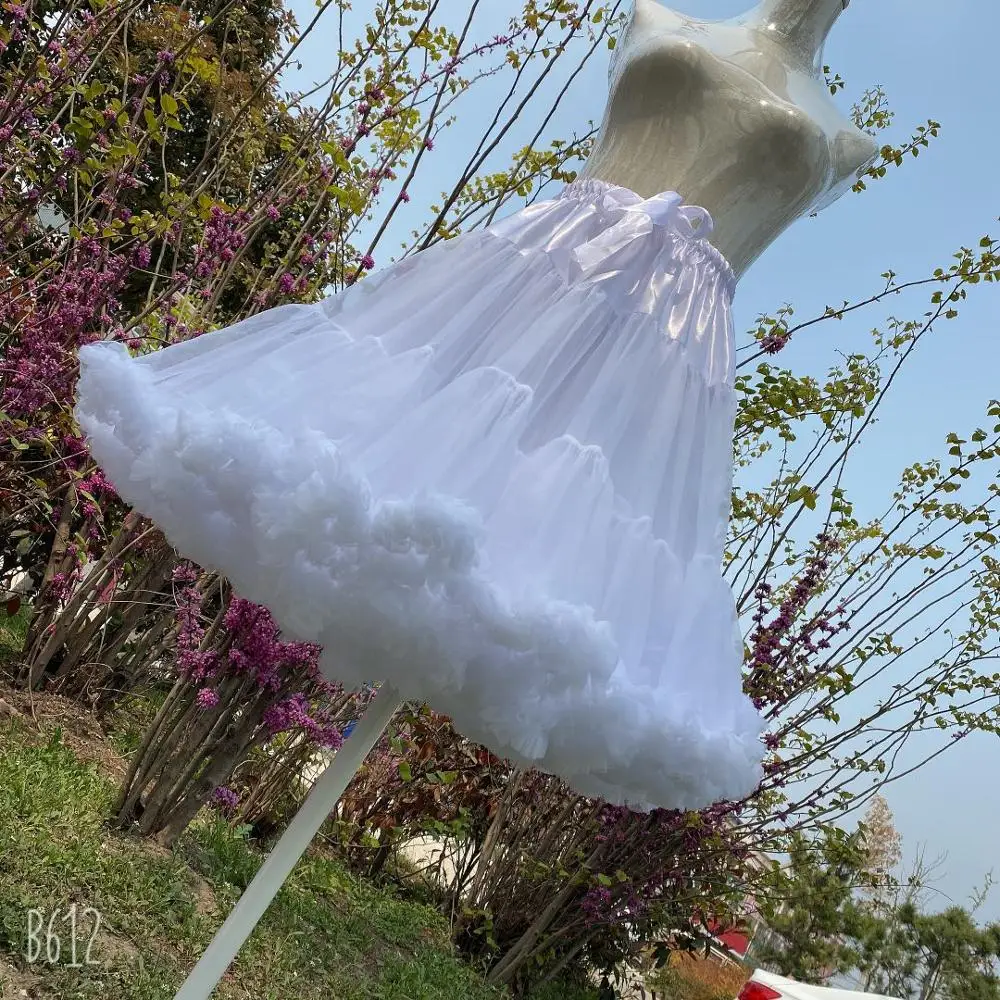 Ženske Petticoat Crinoline Underskirt Rockabilly Swing Tutu Krilo Cosplay 2021 za Poroko