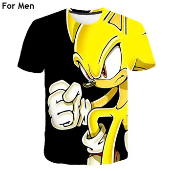 3D cartoon človek T-shirt moški priložnostne O-vratu T-shirt smešno kratek rokav sonic tee visoke kakovosti poletje T-shirt za moške