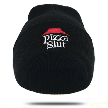 2019 Nove jesensko zimski modni beanies Pizza Kurba vezenje pletene beanie klobuk bombaž mehko hip hop smučarskih unisex kapa