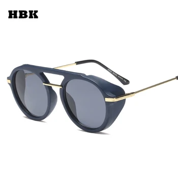 HBK Dame Retro Steampunk sončna Očala Nove Modne blagovne Znamke Krog Oblikovalec Steam Punk sončna Očala Za Moške, Ženske UV400 Gafas de Sol