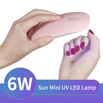 Mini UV Led Luči, LED Lučka za Nohte, Gel za Hitro Sušenje Nohtov Manikira 6 LED Svetilka Prenosljivost Lak za Lase Pralni Nail Art Orodja
