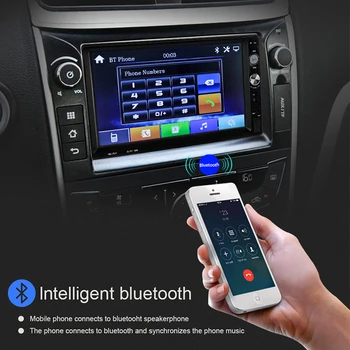 Radio 2 Din Autoradio Bluetooth Prostoročno MP5 Predvajalnik, AUX USB Avto Avdio Ogledalo Povezavo Volan Nadzira 7