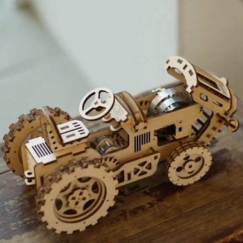 Ustvarjalne Premično DIY Traktor Lesene Model Gradnjo Kompleti Sestavljanje Igrača Darilo za Otroke, Odrasle LK401 dropshipping
