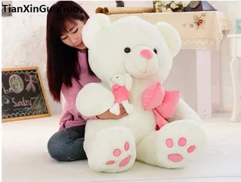 Plišaste igrače velik 90 cm roza bowtie medvedek plišastih igrač ,objem baby bear lutka mehko vrgel blazino darilo za rojstni dan b2901