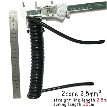 Spirala Napajalni Kabel 2 jedro 2.5mm2 OD 8.0 m Zložljive Žica 2,5 m 5m 7.5 metrov TpuSpring Kabel Primeren Za Uporabo na Prostem Žice