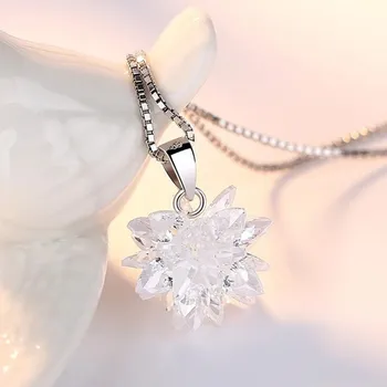 NEHZY 925 sterling srebro novih ženski modni nakit visoke kakovosti tri-dimenzionalni kristalno cirkon obesek ogrlica, dolžina 45 CM