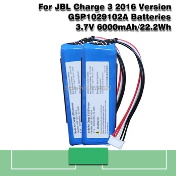 3,7 V 6000mAh Baterija Za JBL Polnjenje 3 Leta 2016 Različico Player Zvočnik Li-Polimer Akumulator, Polnjenje Zamenjava GSP1029102A