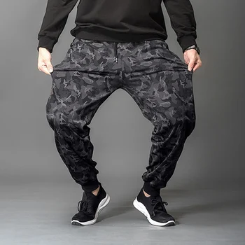 Poletje Prikrivanje hlače Moški velika velikost sweatpants cool sportwear športne Hlače črne 6XL 7XL 8XL stretch ohlapne hlače Parkour