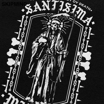 Lep Santa Morjem Majica s kratkimi rokavi Moški Kratka Sleeved Bombaž Ulične Hip T-shirt Hop Gospe Svete Smrti Mehiške Lobanje Tee Oblačila