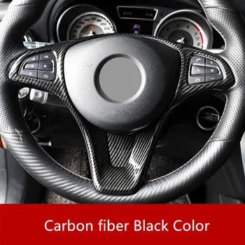 Ogljikovih Vlaken Barve Avto Volan Gumb Okvir Dekoracijo Za Mercedes Benz CLA C117 A W176 C W205 Razred-18