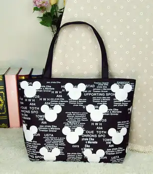 Disney Mickey mouse torbici Visoka zmogljivost Risanka Platno Tote Vrečko varovanec vrečko za nakupovanje Mamica plenic vrečko za shranjevanje totes