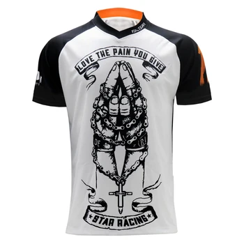 Duh Blagoslov Pro moto Jersey gorsko kolo oblačila MTB T-shirt DH MX kolesarjenje majice Offroad Križ motokros Obrabe