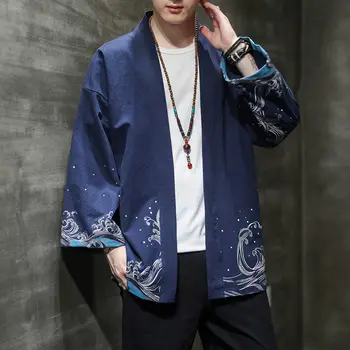 MrGoldenBowl Kitajski Natisnjeni Moških Kimono Plašč Jeseni Japonski Moški Prevelik Jopico Suknjič Tang Oblačila 2020 Moški Priložnostne Vrhovi