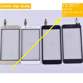 10Pcs/veliko Za Huawei Y3 2017 CRO-U00 CRO-L02 Dotik Zaslon na Dotik Senzor Računalnike Sprednje Steklo Zunanji Objektiv Y5 Lite Dotik