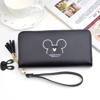 Disney Mickey mouse veliko srčkan denarnice lady dolgo zadrgo tassel tipko kovanec torbici študent mala mini denarnice Minnie kartico sim Sklopka
