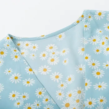 Ženske priložnostne poletje obleko cvet tiskanja Proti-vrat kratka sleeved obleko vestidos de verano