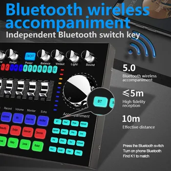 HI-fi Broadcast Zmanjšanje Hrupa Petje Karaoke Mešalnik Odbor Voice Changer Živo Zvočno Kartico Audio Bluetooth 5.0 Več Učinkov
