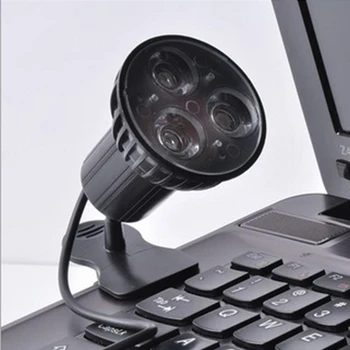 Centechia Novo 1pcs Super Svetla 3 LED Vrata Posnetek Na Samem USB Lučka Lučka Za Prenosni RAČUNALNIK Prenosni Črna