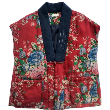 Gospa Kitajski Retro Slogu Telovnik Tradicionalni Orientalski Oblačila Za Ženske Modni Print Brezrokavnik Brez Rokavov Hanfu Tang Obleko Zimo Waistcoat