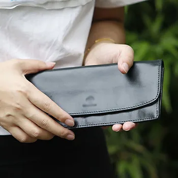 Ženske usnjene dolgo denarnice, ženski torbici, usnje tanke multi-card dolgo denarnice