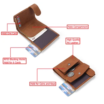 Bisi Goro RFID Anti-theft Moških Smart Denarnice, Kreditne Kartice Porte Carte Moda Kartico Primeru Imetnik Potnega lista Unisex Kovanec Torbici
