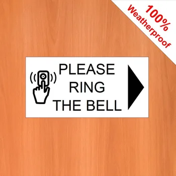 Prosimo, Ring Zvonec Nalepke Desno Obrnjena Puščica Bell in Vrata Prijavite se Za Nepremočljiva Dekoracijo
