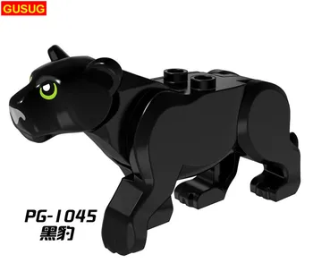 GUSUG 20PCS PG1045-PG1048 Džunglo Avanturo Serije Black Panther Leopard, Tiger White Tiger gradniki DIY Darilo Otroške Igrače