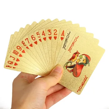 Polaganje Kart Luksuzni Vodoodporni 24K Gold Diamond Folijo Poker Carta Zlato Igranje Krova Kartic Plastičnih Party Poker Igre -