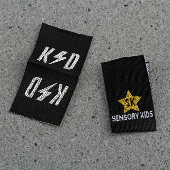 1000 Kosov po Meri Oblačilo Oznake Stroj Krpo Tkane Etikete OEM Glavni Oznake Vezene/Tiskani/Reliefni