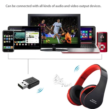 10M brez Ovir Prenosa Brezžična tehnologija Bluetooth Slušalke HiFi Globok Bas Slušalke z Oddajnika Palico Za TV Računalnik Nova