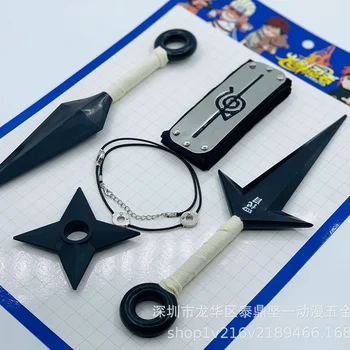 Cosplay Pribor 5PCS/Veliko Anime Naruto Uzumaki Kunai Shuriken Kunay Konoha Nosi ogrlico, Obesek, Rekviziti Nastavite igrače darila