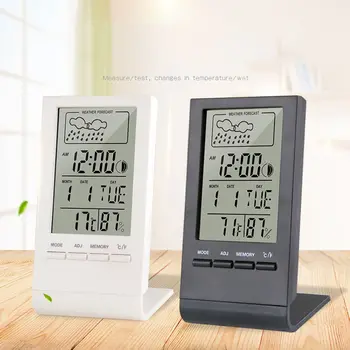 LCD-Digitalni Termometer, Higrometer Budilka Koledar Vremenske Postaje Desk Ura Temperatura Vlažnost Meter Barometer Zaprtih#2