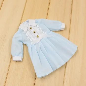 LEDENO DBS Blyth lutka ledeno licca obleko oblačila, modra, roza obleko z dolgimi rokavi Jeseni obleko