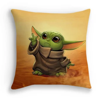 Baby Yoda Srčkan Prevleke 45 cm Blazine Pokrov Star Wars Mandalorian Yoda Tematskih Pillowcases za Domači Kavč Natisnjeni Blazino Zajema