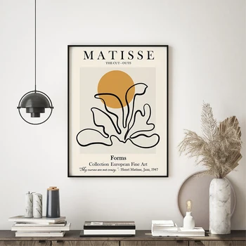 Vintage Povzetek Matisse Picasso Listov Wall Art Platno Slikarstvo Nordijska Plakatov In Fotografij Boho Stenske Slike Za Dnevna Soba Dekor