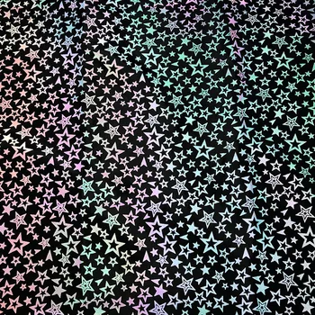Liči Življenje 45x150cm Mavrica Noč Iridescence Reflektivni Star Tkanina Ročno izdelan Najlon Taffeta Tkanine Čevelj Vrečko Oblačil Materiala